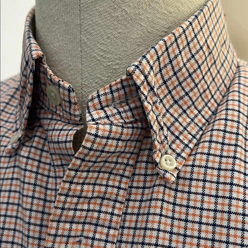 Ralph Lauren custom fit blue orange and white plaid button down shirt S - Picture 2 of 13